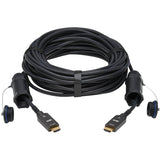 Eaton Tripp Lite Series High-Speed Armored HDMI Fiber Active Optical Cable (AOC) with Hooded Connectors - 4K @ 60 Hz, HDR, IP68, M/M, Black, 50 m (164 ft.) — P568FA-50M-W