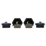 Eaton Tripp Lite Series High-Speed Armored HDMI Fiber Active Optical Cable (AOC) with Hooded Connectors - 4K @ 60 Hz, HDR, IP68, M/M, Black, 50 m (164 ft.) — P568FA-50M-W