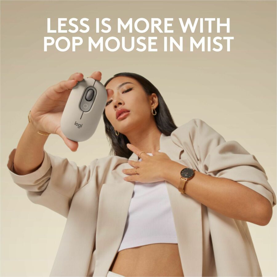 Logitech POP Mouse, Wireless Mouse with Customizable Emojis, SilentTouch Technology, Precision/Speed Scroll - Mist — 910-006625