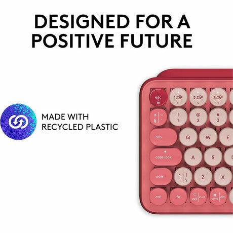 Logitech POP Keys Wireless Mechanical Keyboard With Emoji Keys - Heartbreaker Rose — 920-010709