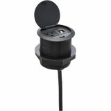 Eaton Tripp Lite Series Protect It! In-Desktop Power Grommet - NEMA 5-15P, 2x USB-A Charging, Surge Protection, 10 ft. Cord, Antimicrobial, Black — TLP12POAM