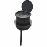 Eaton Tripp Lite Series Protect It! In-Desktop Power Grommet - NEMA 5-15P, 2x USB-A Charging, Surge Protection, 10 ft. Cord, Antimicrobial, Black — TLP12POAM