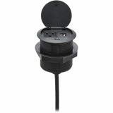 Eaton Tripp Lite Series Protect It! In-Desktop Power Grommet - NEMA 5-15P, 2x USB-A Charging, Surge Protection, 10 ft. Cord, Antimicrobial, Black — TLP12POAM