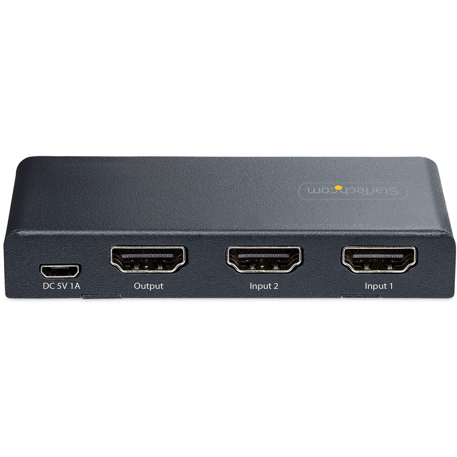 StarTech.com 2-Port 8K HDMI Switch, HDMI 2.1 Switcher 4K 120Hz/8K 60Hz UHD, HDR10+, HDMI Switch 2 In 1 Out, Auto/Manual Source Switching — 2PORT-HDMI-SWITCH-8K