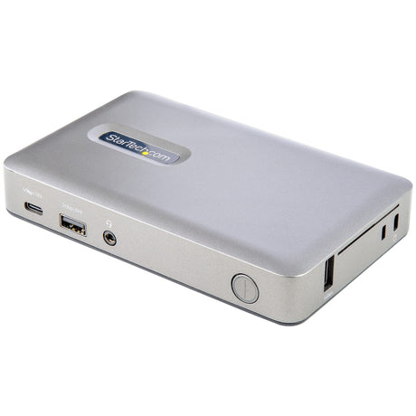 StarTech.com USB C Dock, USB-C to DisplayPort 4K 30Hz or VGA, 65W PD3.0, 4-Port USB 3.1 Gen 1 Hub, GbE, Universal USB C Docking Station — DKM30CHDPD