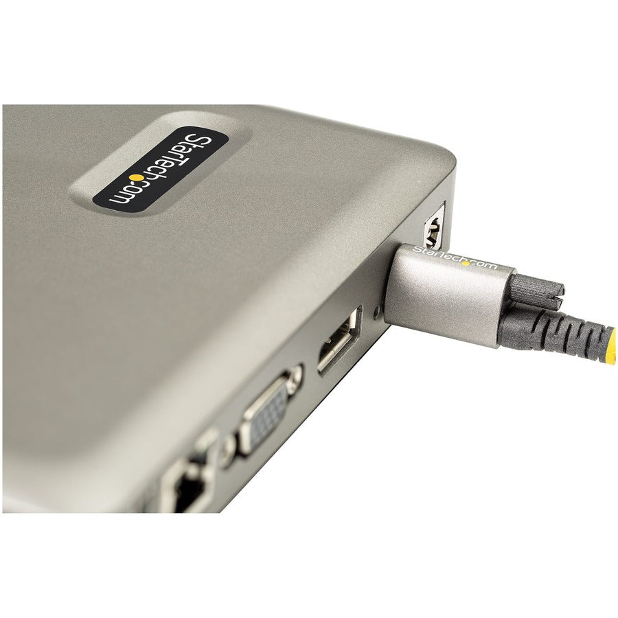 StarTech.com USB C Dock, USB-C to DisplayPort 4K 30Hz or VGA, 65W PD3.0, 4-Port USB 3.1 Gen 1 Hub, GbE, Universal USB C Docking Station — DKM30CHDPD