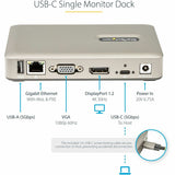 StarTech.com USB C Dock, USB-C to DisplayPort 4K 30Hz or VGA, 65W PD3.0, 4-Port USB 3.1 Gen 1 Hub, GbE, Universal USB C Docking Station — DKM30CHDPD