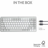 Logitech MX Mechanical Mini for Mac Wireless Illuminated Keyboard, Low-Profile Switches, Tactile Quiet Keys, Pale Gray — 920-010553