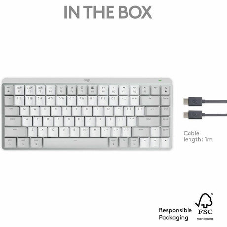 Logitech MX Mechanical Mini for Mac Wireless Illuminated Keyboard, Low-Profile Switches, Tactile Quiet Keys, Pale Gray — 920-010553