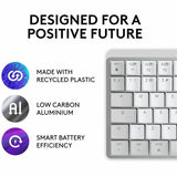 Logitech MX Mechanical Mini for Mac Wireless Illuminated Keyboard, Low-Profile Switches, Tactile Quiet Keys, Pale Gray — 920-010553