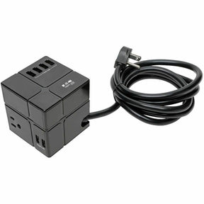Eaton Tripp Lite Series Safe-IT 3-Outlet Cube Surge Protector, 5-15R Outlets, 6 USB Charging Ports, 8 ft. (2.4 m) Cord, Antimicrobial Protection — TLP368CUBEUAM