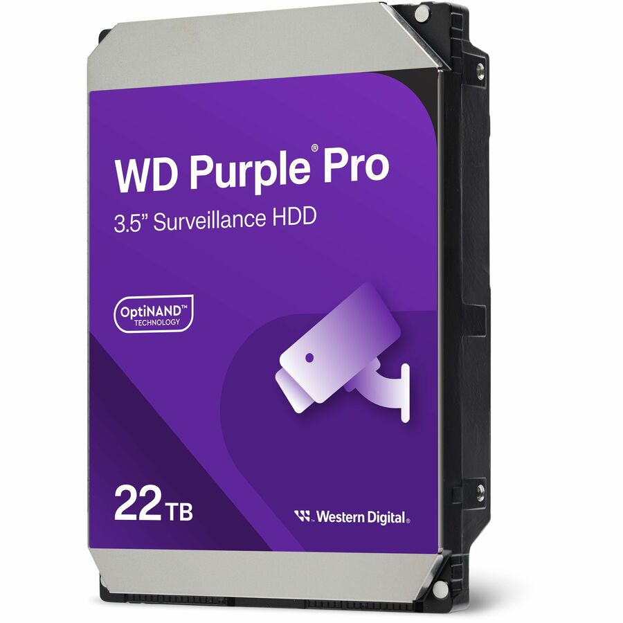 WD Purple Pro WD221PURP 22 TB Hard Drive - 3.5" Internal - SATA (SATA/600) - Conventional Magnetic Recording (CMR) Method — WD221PURP