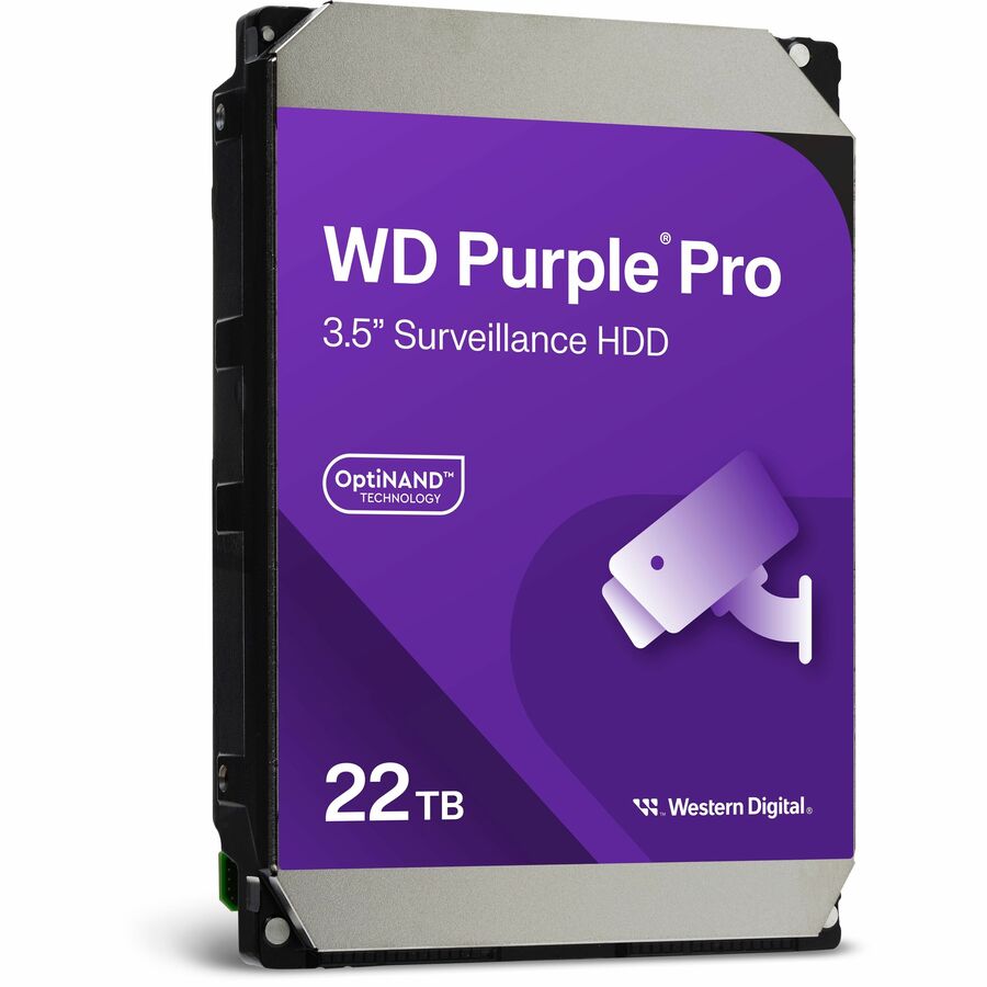WD Purple Pro WD221PURP 22 TB Hard Drive - 3.5" Internal - SATA (SATA/600) - Conventional Magnetic Recording (CMR) Method — WD221PURP