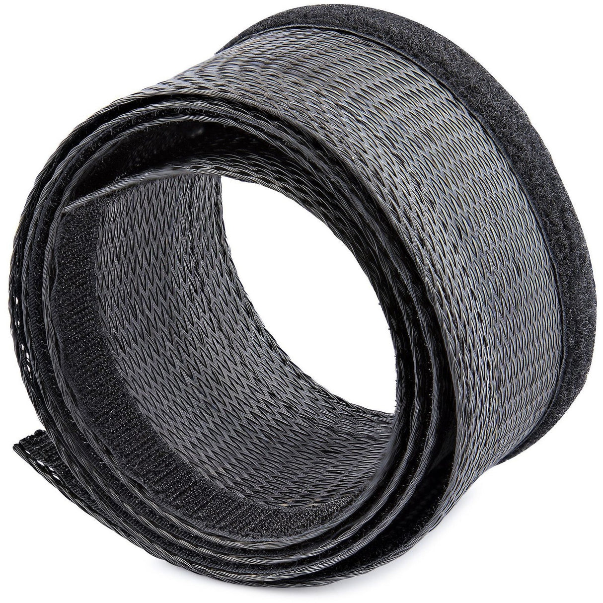 StarTech.com 10ft (3m) Cable Management Sleeve, Braided Mesh Wire Wraps/Floor Cable Covers, Computer Cable Manager/Cord Concealer — WKSTNCMFLX