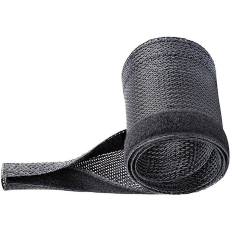 StarTech.com 10ft (3m) Cable Management Sleeve, Braided Mesh Wire Wraps/Floor Cable Covers, Computer Cable Manager/Cord Concealer — WKSTNCMFLX