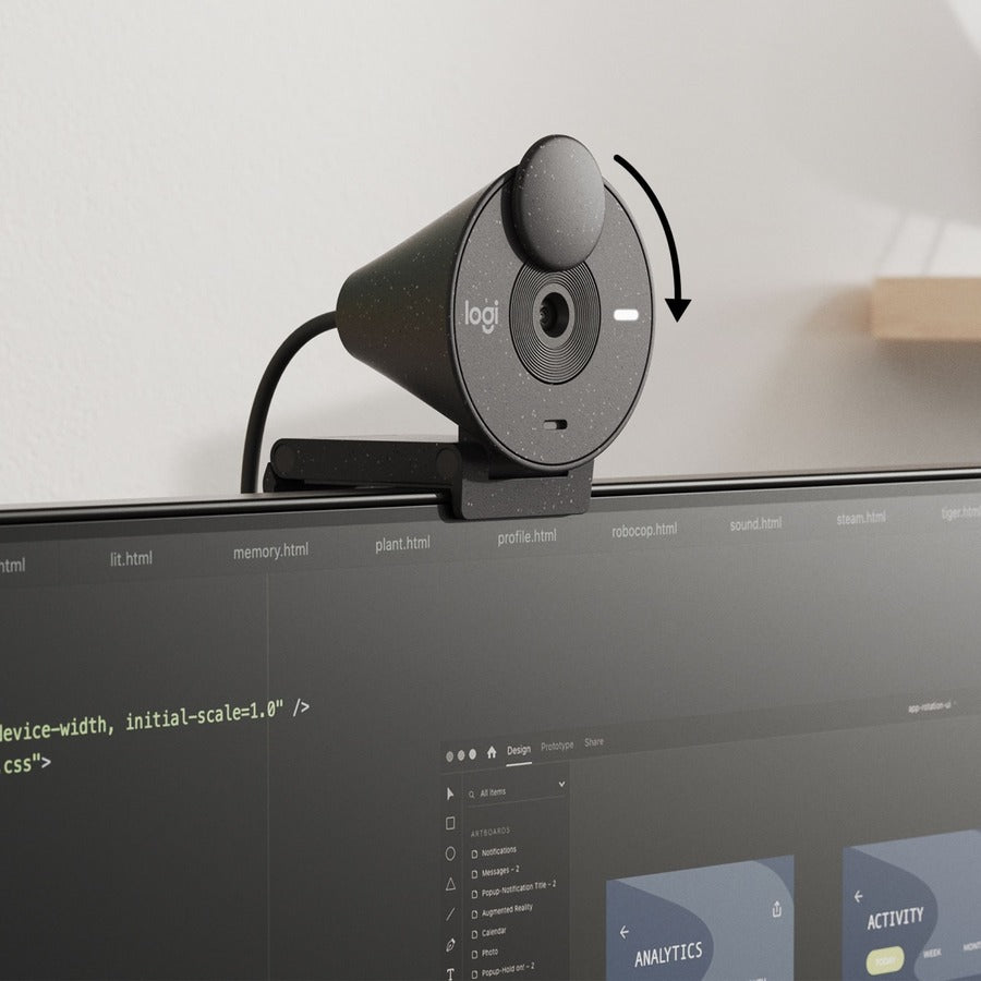 Logitech BRIO Webcam - 2 Megapixel - 30 fps - Graphite - USB Type C - Retail — 960-001497