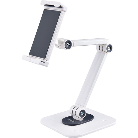 StarTech.com Adjustable Tablet Stand for Desk, Up to 1kg, Universal Tablet Stand Holder Desk/Wall, Ergonomic Articulating Tablet Mount — ADJ-TABLET-STAND-W