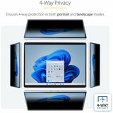 StarTech.com 4-Way Privacy Screen For 13-inch Surface Pro 8/9/X Laptop, For Portrait/Landscape, Touch-Enabled, +/- 30 Deg. View, Matte — 13SP-PRIVACY-SCREEN