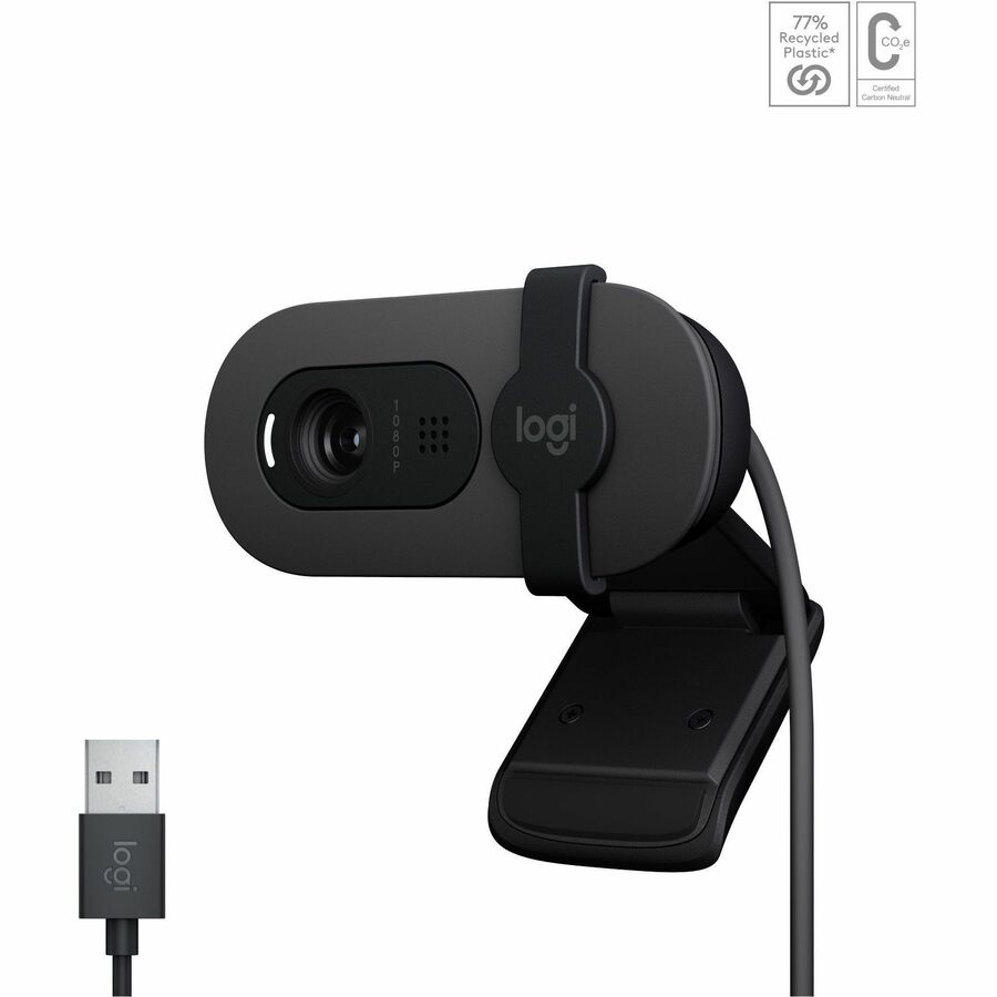 Logitech BRIO 100 Webcam - 2 Megapixel - 30 fps - Graphite - USB Type A — 960-001580