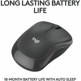 Logitech M240 Silent Bluetooth Mouse, Wireless, Compact, Portable, Smooth Tracking, Graphite — 910-007113
