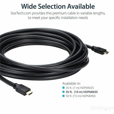 StarTech.com 35ft In Wall Plenum Rated HDMI Cable, 4K High Speed Long HDMI Cord w/ Ethernet, 4K30Hz UHD, 10.2 Gbps, HDMI 1.4 Display Cable — HDPMM35