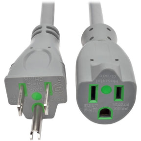 Eaton Tripp Lite Series Hospital-Grade Extension Cord, NEMA 5-15P to NEMA 5-15R - Green Dot, 15A, 125V, 14 AWG, 6 ft. (1.83 m), Gray — P024-006-GY-HG