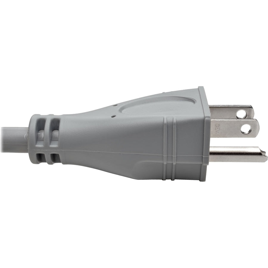 Eaton Tripp Lite Series Hospital-Grade Extension Cord, NEMA 5-15P to NEMA 5-15R - Green Dot, 15A, 125V, 14 AWG, 6 ft. (1.83 m), Gray — P024-006-GY-HG