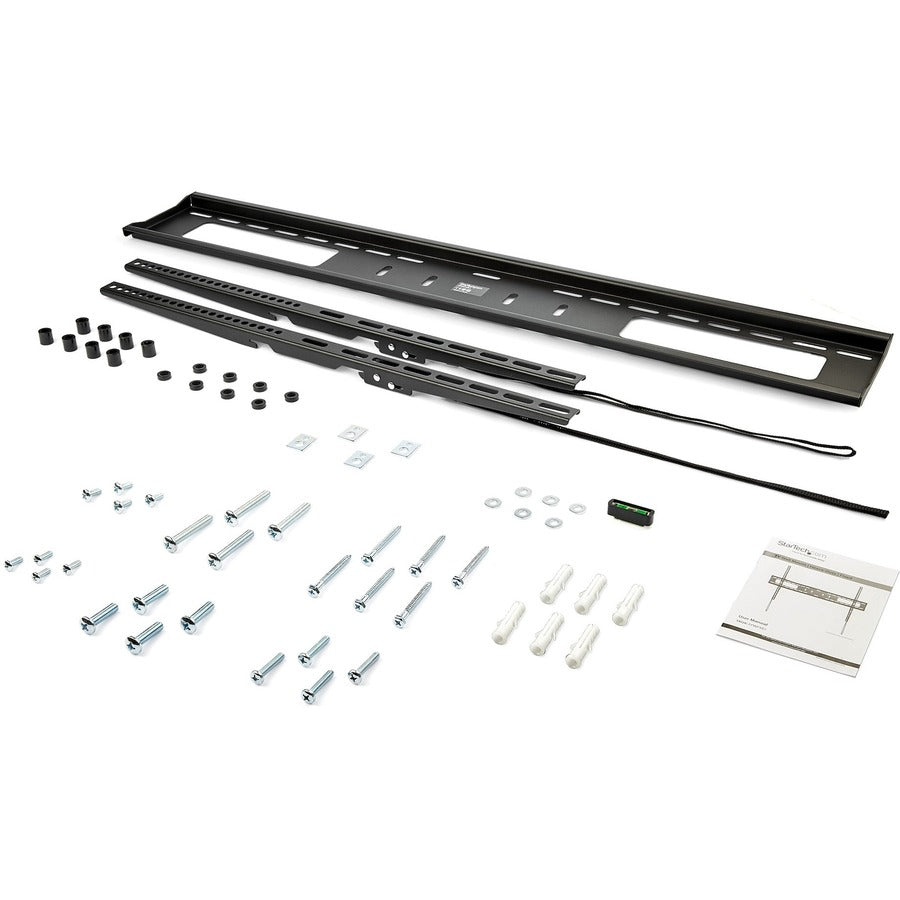 StarTech.com Flat Screen TV Wall Mount - Fixed - For 60" to 100" VESA Mount TVs - Steel - Heavy Duty TV Wall Mount - Low-Profile Design - Fits Curved TVs — FPWFXB1