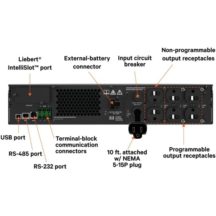 Vertiv Liebert GXT5 500VA 120V UPS with SNMP/Webcard — GXT5-500LVRT2UXLN