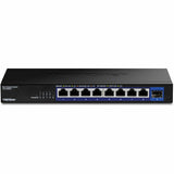 TRENDnet 9-Port Unmanaged 2.5G Switch with 10G SFP+ Port, TEG-S5091, 8 x 2.5GBASE-T Ports, 60Gbps, Wall Mountable, Ethernet Splitter, NDAA & TAA Compliant, Lifetime Protection, Black — TEG-S5091