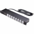 StarTech.com 8-Outlet Horizontal Rack Mount PDU, 1U Power Strip, Outlet On/Off Switches, 15A Circuit Breaker, 8ft/2.4m Cord, NEMA 5-15P/R — 8NS8-RACK-MOUNT-PDU