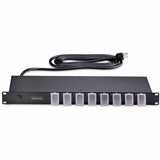 StarTech.com 8-Outlet Horizontal Rack Mount PDU, 1U Power Strip, Outlet On/Off Switches, 15A Circuit Breaker, 8ft/2.4m Cord, NEMA 5-15P/R — 8NS8-RACK-MOUNT-PDU