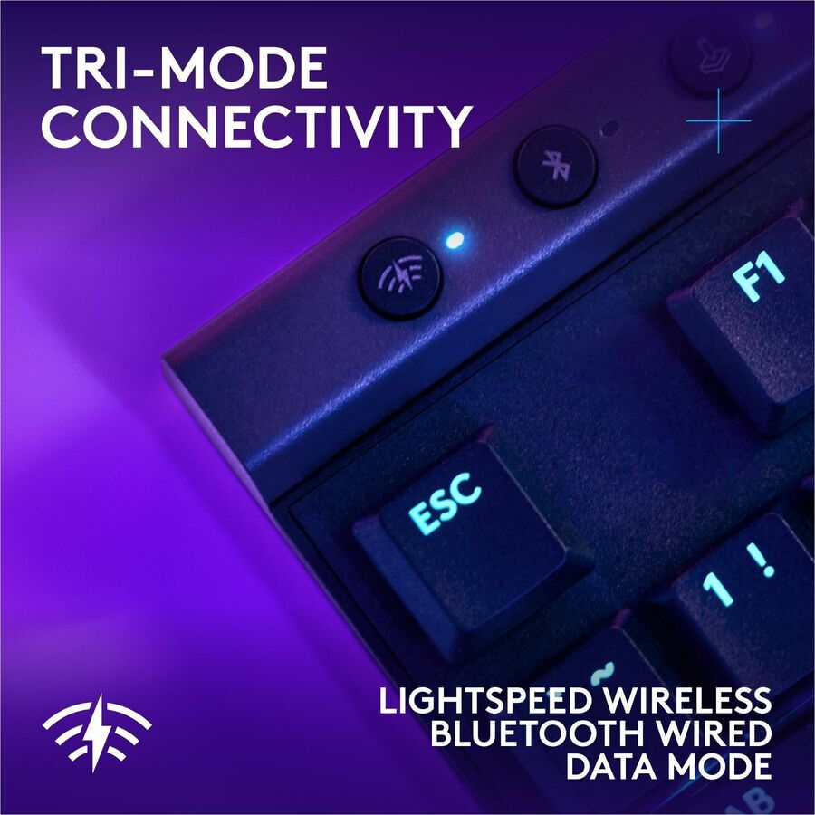 Logitech G515 LIGHTSPEED TKL Low Profile Wireless Gaming Keyboard, LIGHTSYNC RGB, Thin Tenkeyless Design, PBT Keycaps, Linear (Red) Mechanical Switches, Black — 920-012536