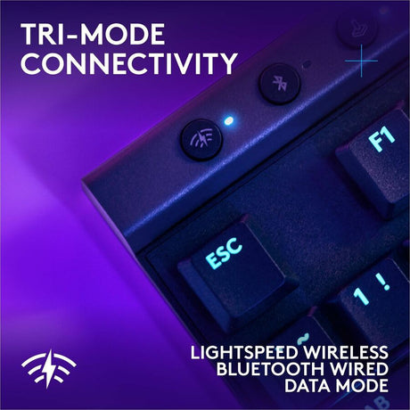 Logitech G515 LIGHTSPEED TKL Low Profile Wireless Gaming Keyboard, LIGHTSYNC RGB, Thin Tenkeyless Design, PBT Keycaps, Linear (Red) Mechanical Switches, Black — 920-012536