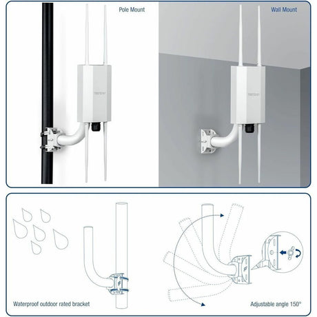 TRENDnet Universal Wall/Pole Mount Bracket 2-Pack, TEW-P012K, Mounting Bracket and Hardware Included, Compatible with Most Wireless Access Points and Surveillance Cameras, Waterproof — TEW-P012K
