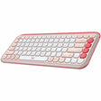 Logitech POP ICON KEYS Wireless Bluetooth Keyboard, Comfortable Typing, Programmable Keys, Easy-Switch Between up to 3 Devices (Rose & Off-white) — 920-013049