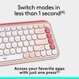 Logitech POP ICON KEYS Wireless Bluetooth Keyboard, Comfortable Typing, Programmable Keys, Easy-Switch Between up to 3 Devices (Rose & Off-white) — 920-013049