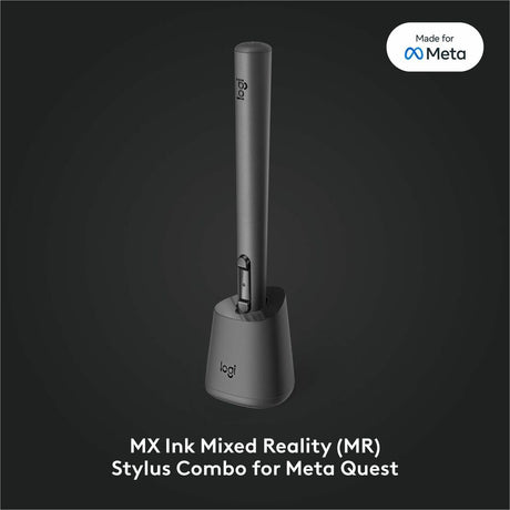 Logitech MX Ink Mixed-Reality (MR) Stylus with Charging Dock Combo, high precision and pressure sensitive, for Meta Quest 2, Meta Quest 3, Meta Quest 3S — 914-000087