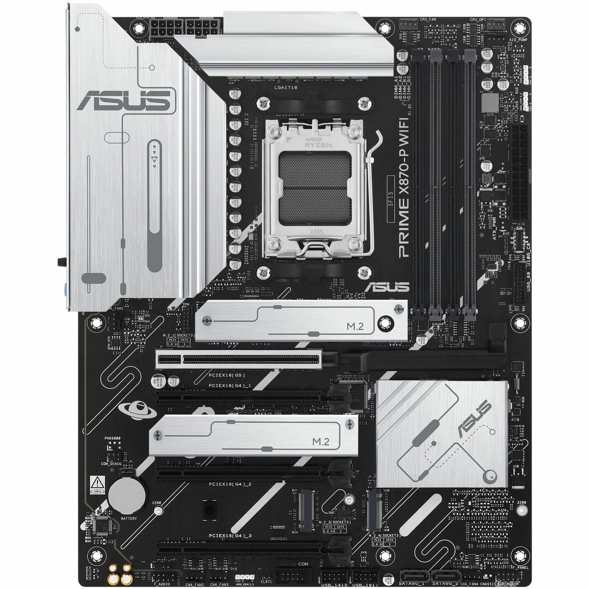 Asus Prime X870-P WIFI Gaming Desktop Motherboard - AMD X870 Chipset - Socket AM5 - ATX — PRIME X870-P WIFI