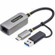 StarTech.com 2.5GbE USB-C to Ethernet Adapter with USB-A Converter, NBASE-T NIC, USB 3.0 Type-C 2.5/1G Multi Speed Network, USB 3.1 RJ45 — U2GA-USB-C-ETHERNET