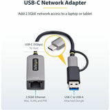 StarTech.com 2.5GbE USB-C to Ethernet Adapter with USB-A Converter, NBASE-T NIC, USB 3.0 Type-C 2.5/1G Multi Speed Network, USB 3.1 RJ45 — U2GA-USB-C-ETHERNET