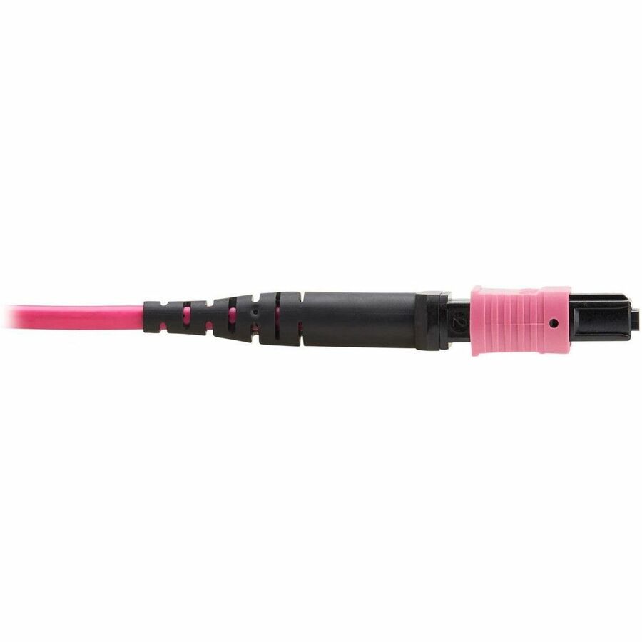 Eaton Tripp Lite Series 100G Multimode 50/125 OM4 Fiber Optic Cable (12F MPO/MPO-PC F/F), Type-B Polarity, OFNP, Magenta, 4 m (13.1 ft.), TAA — N845B-04M-12MTA