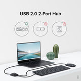 Plugable USB 2.0 2-Port High Speed Ultra Compact Hub Splitter — USB2-2PORT
