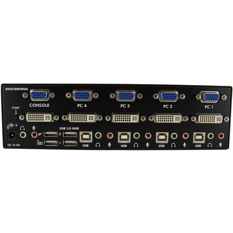 StarTech.com 4 Port DVI VGA Dual Monitor KVM Switch with Audio & USB Hub — SV431DDVDUA