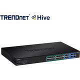 TRENDnet 20-Port Gigabit Web Smart 370W PoE+ Switch; TPE-1620WSF; 16 Gigabit PoE+ Ports; 4 Shared Gigabit Ports(RJ-45 or SFP); 370W PoE Budget;Managed PoE+ Ethernet Network Switch; Lifetime Protection — TPE-1620WSF