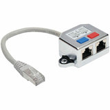 Eaton Tripp Lite Series 2-to-1 RJ45 Network Signal Splitter (M/2xF) - 10/100 Mbps Ethernet, Cat5/Cat5e, 6 in. (15 cm) — N035-001