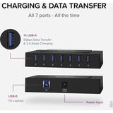 7 Port USB Charging Hub for Laptops with USB-C or USB 3.0 — USBC-HUB7BC