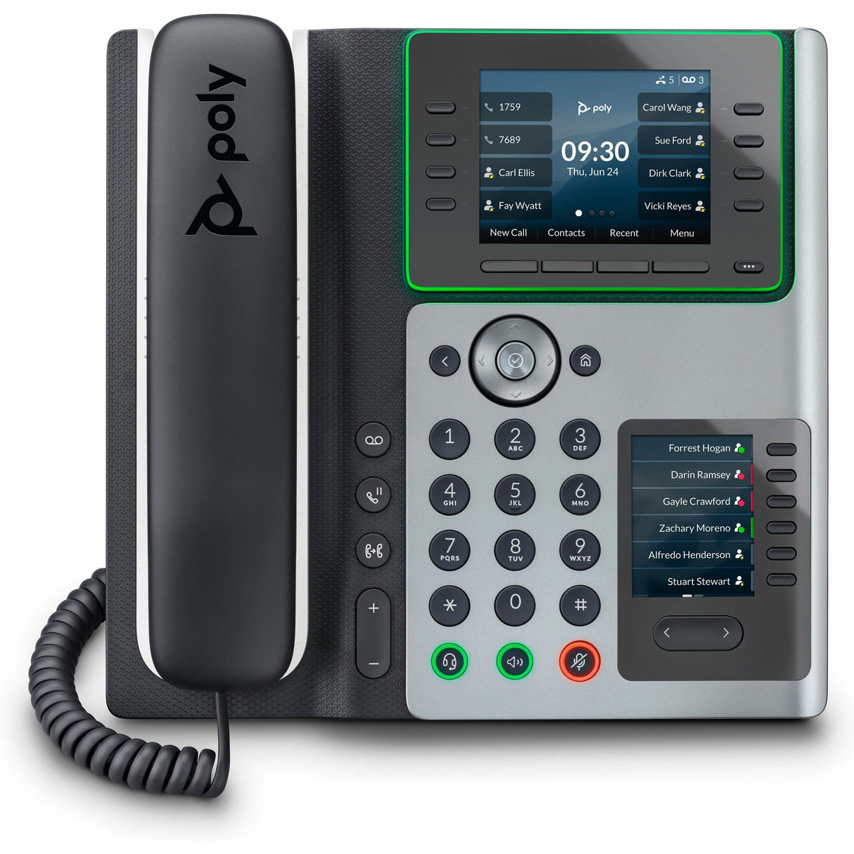 Poly Edge IP Phone - Corded - Corded - Desktop - Black - TAA Compliant — 89B54AA