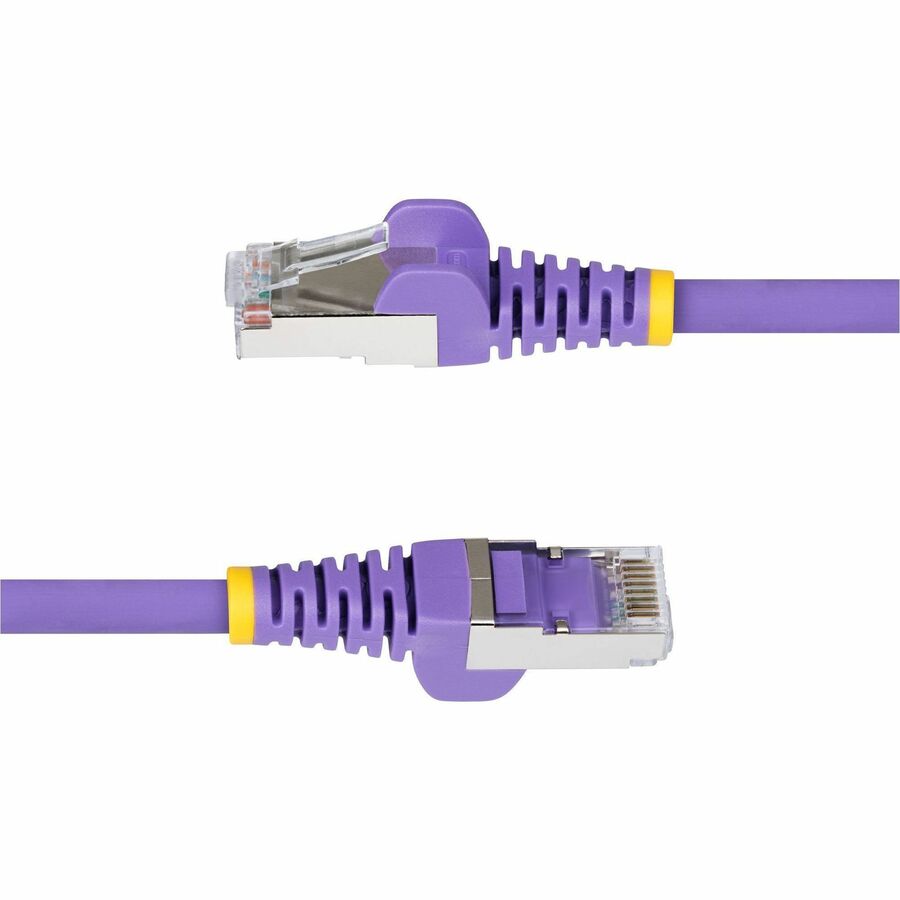 StarTech.com 6in Purple CAT6a Ethernet Cable, Snagless RJ45, 10G, 100W PoE, S/FTP, LSZH, 27AWG Pure Copper, 500MHz, Shielded Network Cord — NLPL-6IN-CAT6A-PATCH