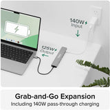 Plugable USB C Hub Multiport Adapter (9-in-1) 140W Power Delivery Charging, 4K 60Hz HDMI — USBC-9IN1E